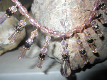 handmade pink crystal choker picture