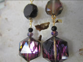 Burgundy multi color dangle earrings  picture