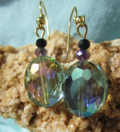 Cut crystal oval earrings picture