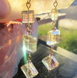 Pastel yellow sparkling earrings picture