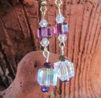 Unique crystal cube earrings picture